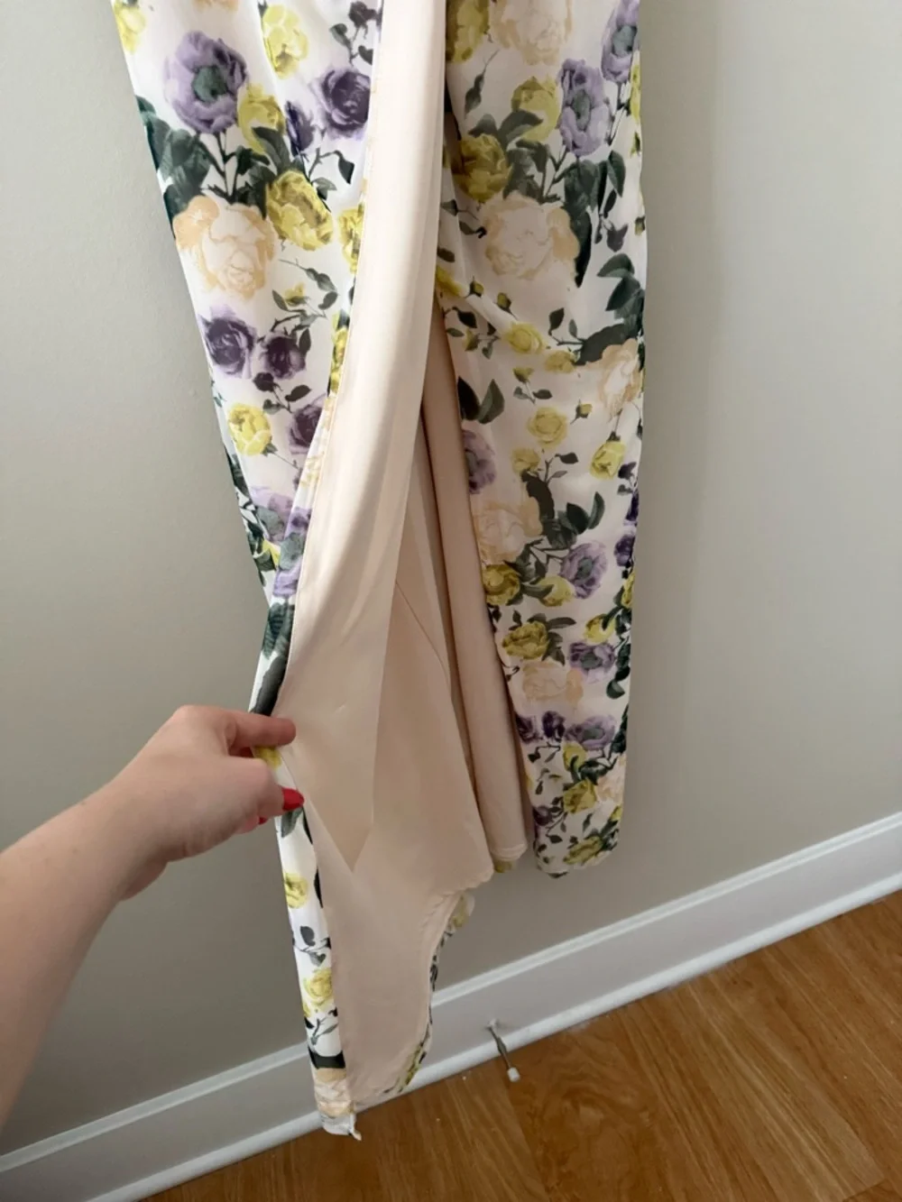Abercrombie - Mesh Twist Wrap Maxi Dress - Cream Floral